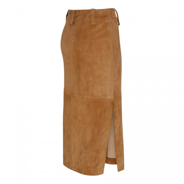 Suede pencil skirt