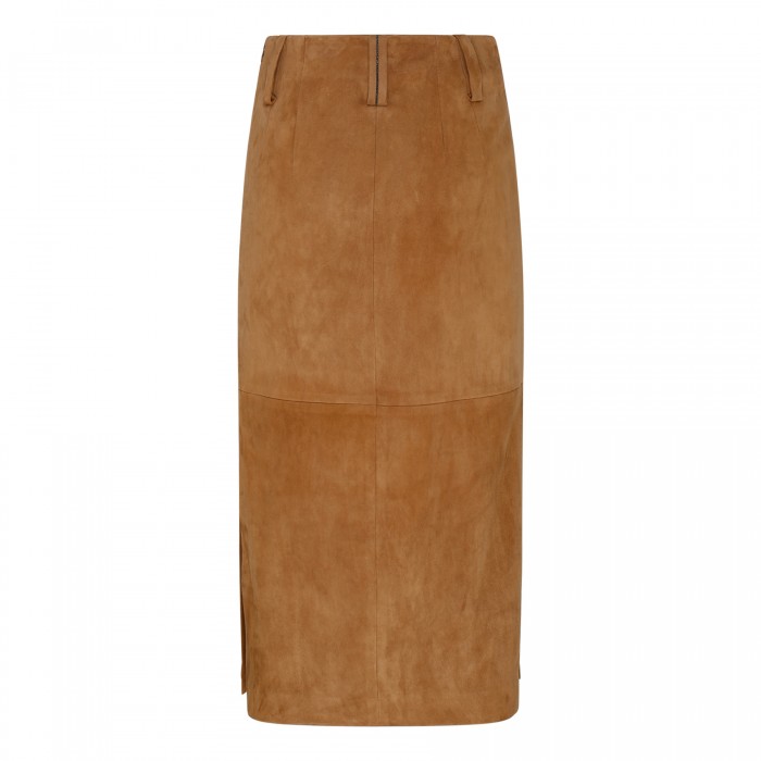 Suede pencil skirt