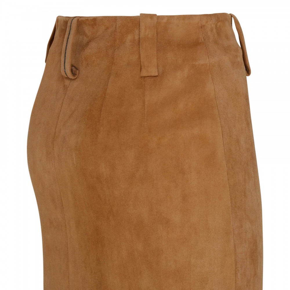 Suede pencil skirt