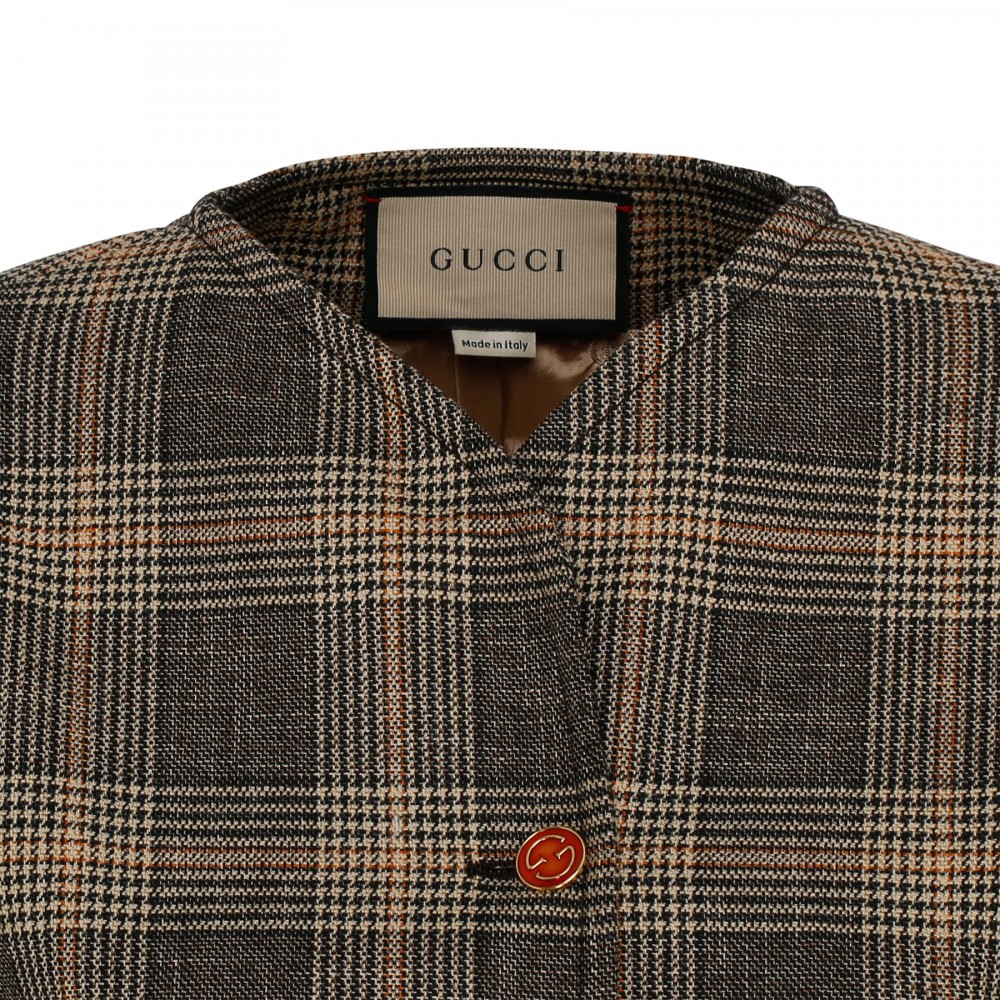 Prince of Wales wool-blend coat