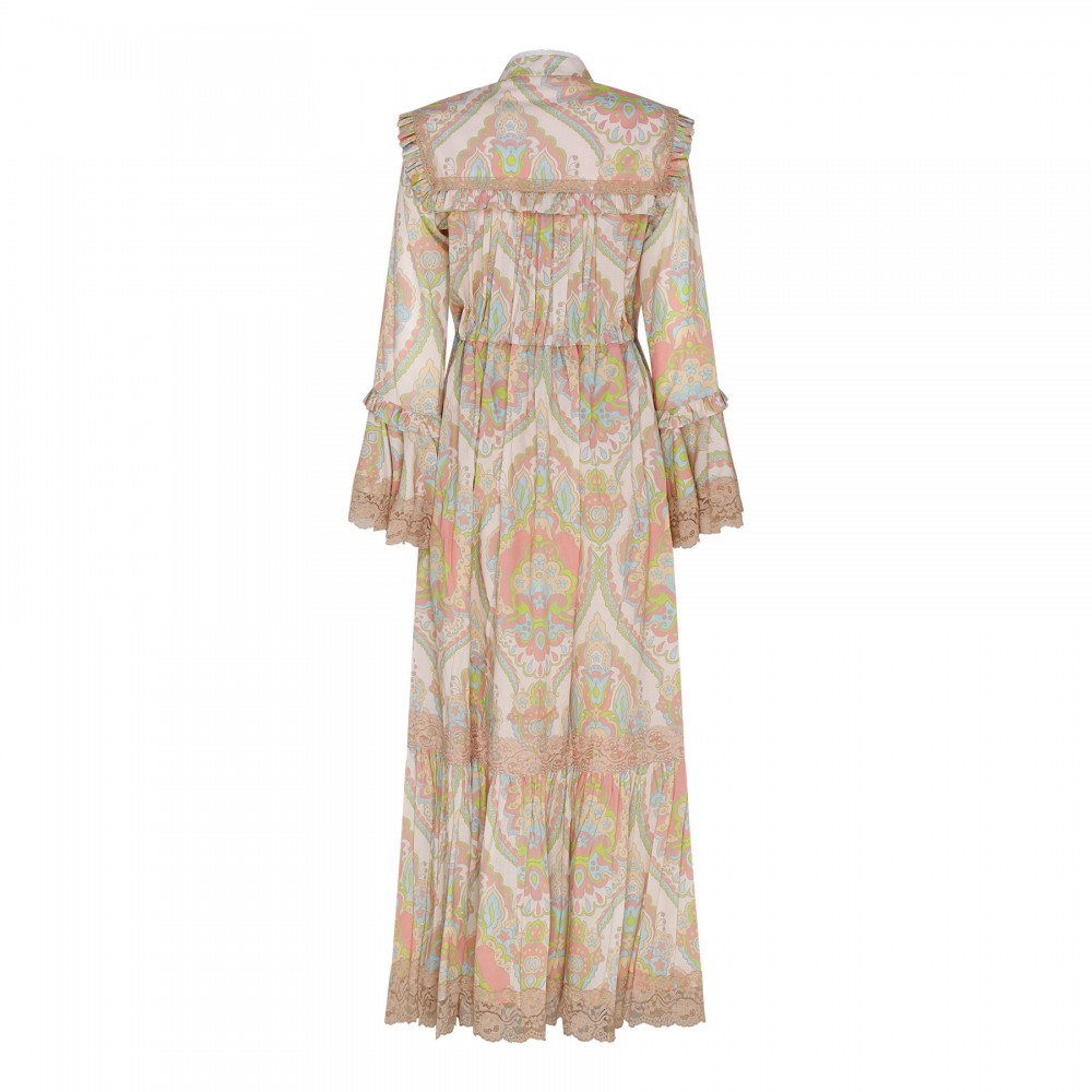 Floral cotton muslin dress