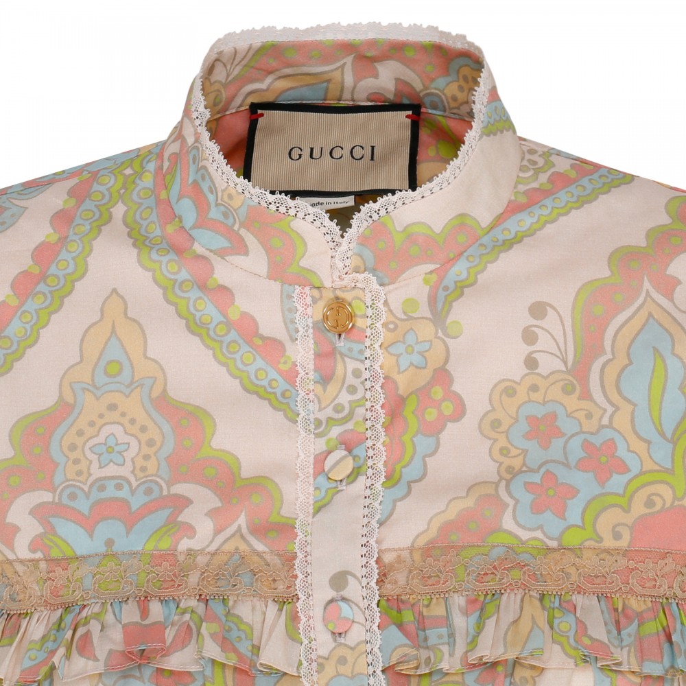 Floral cotton muslin dress