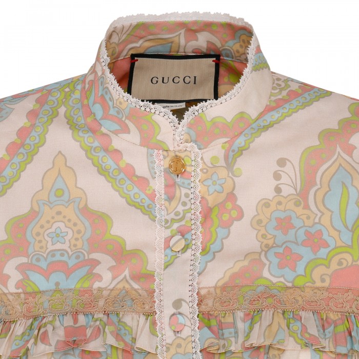 Floral cotton muslin dress