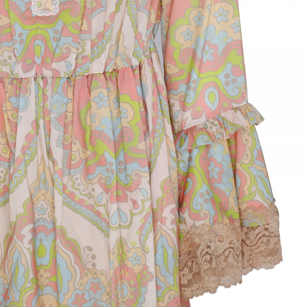 Floral cotton muslin dress