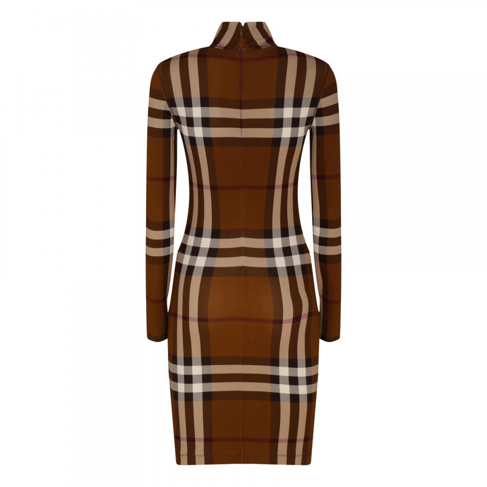 Check stretch jersey dress