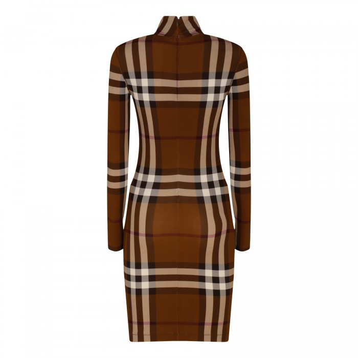 Check stretch jersey dress