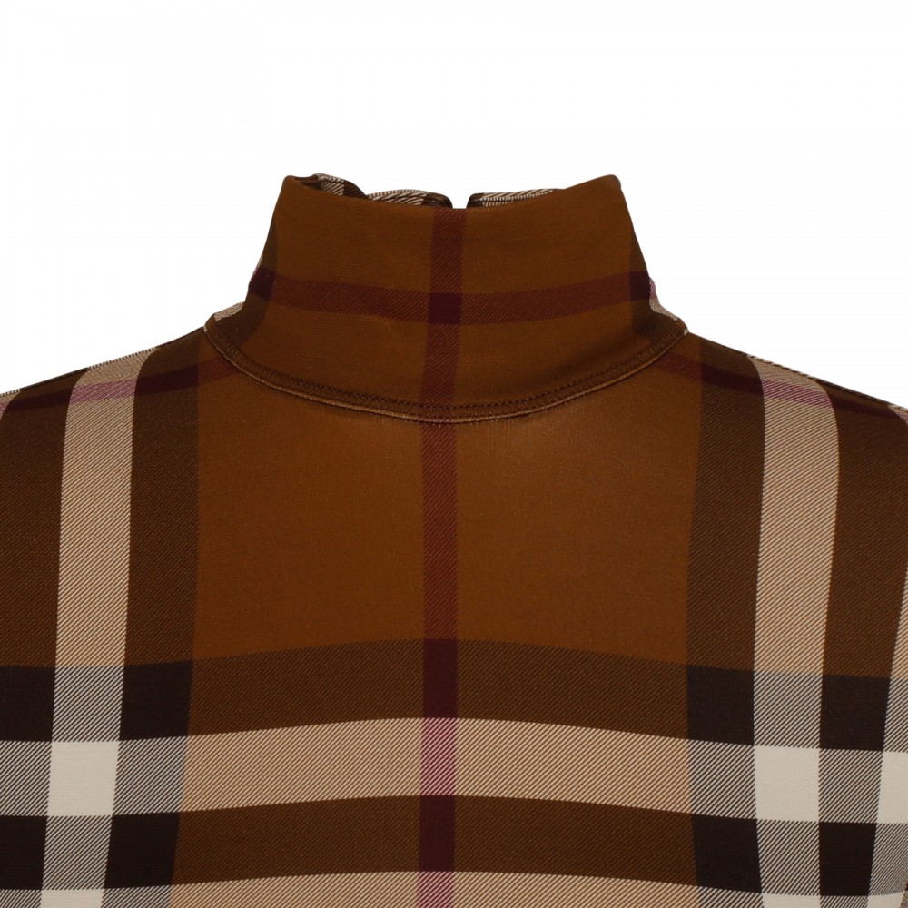 Check stretch jersey dress