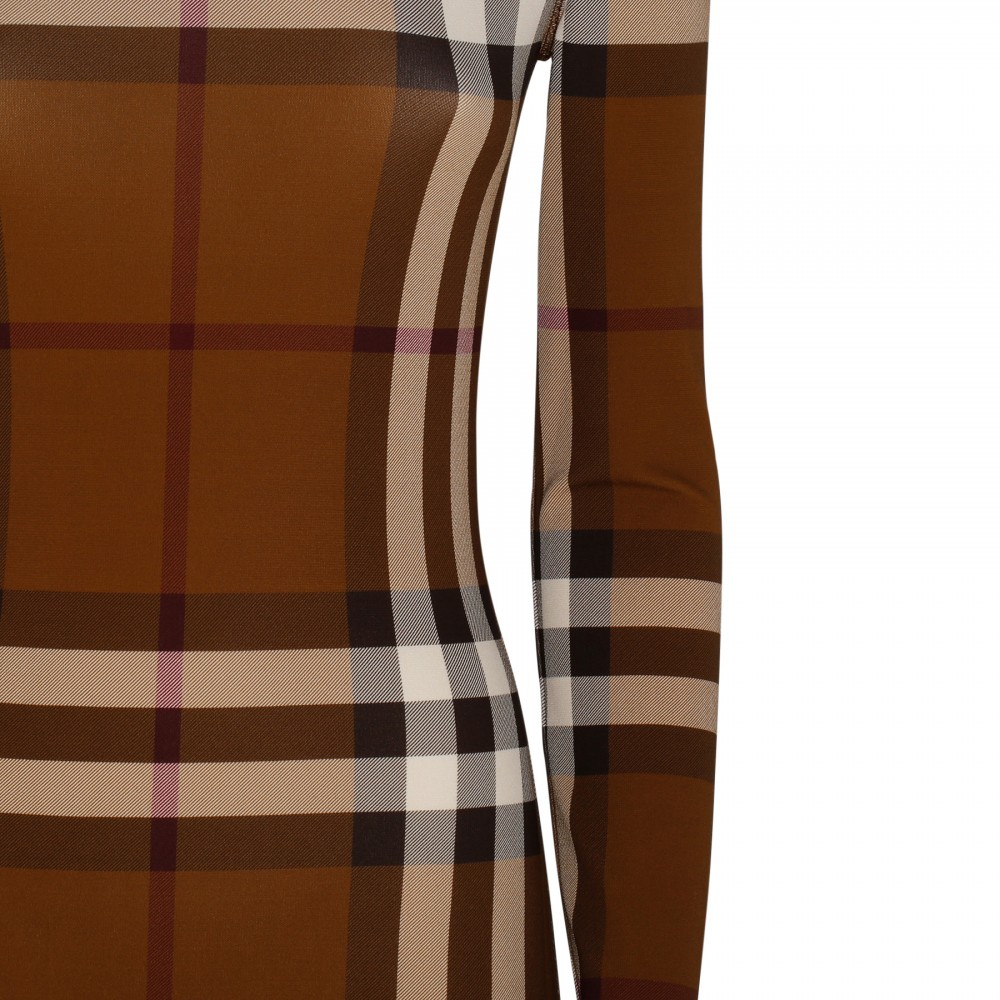 Check stretch jersey dress