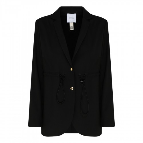 Drawstring wool jacket