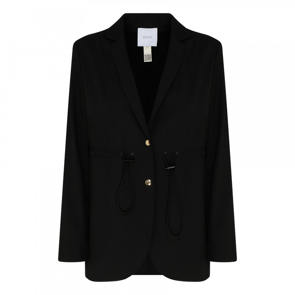 Drawstring wool jacket