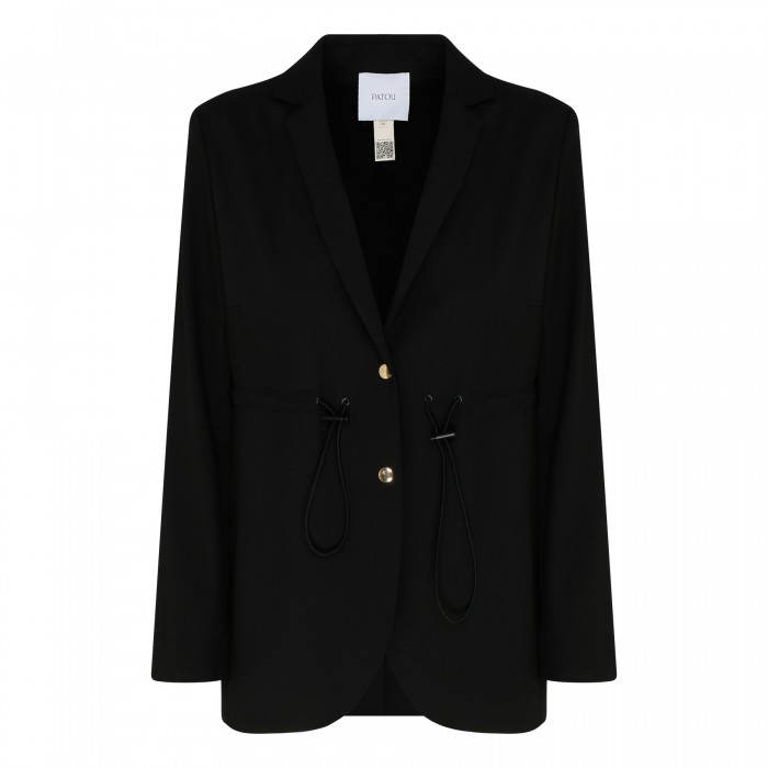 Drawstring wool jacket