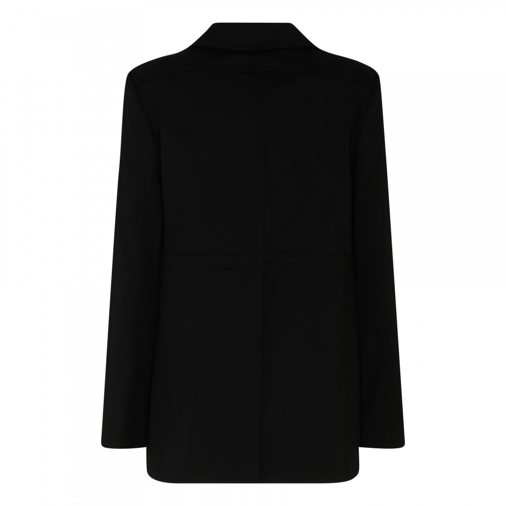 Drawstring wool jacket