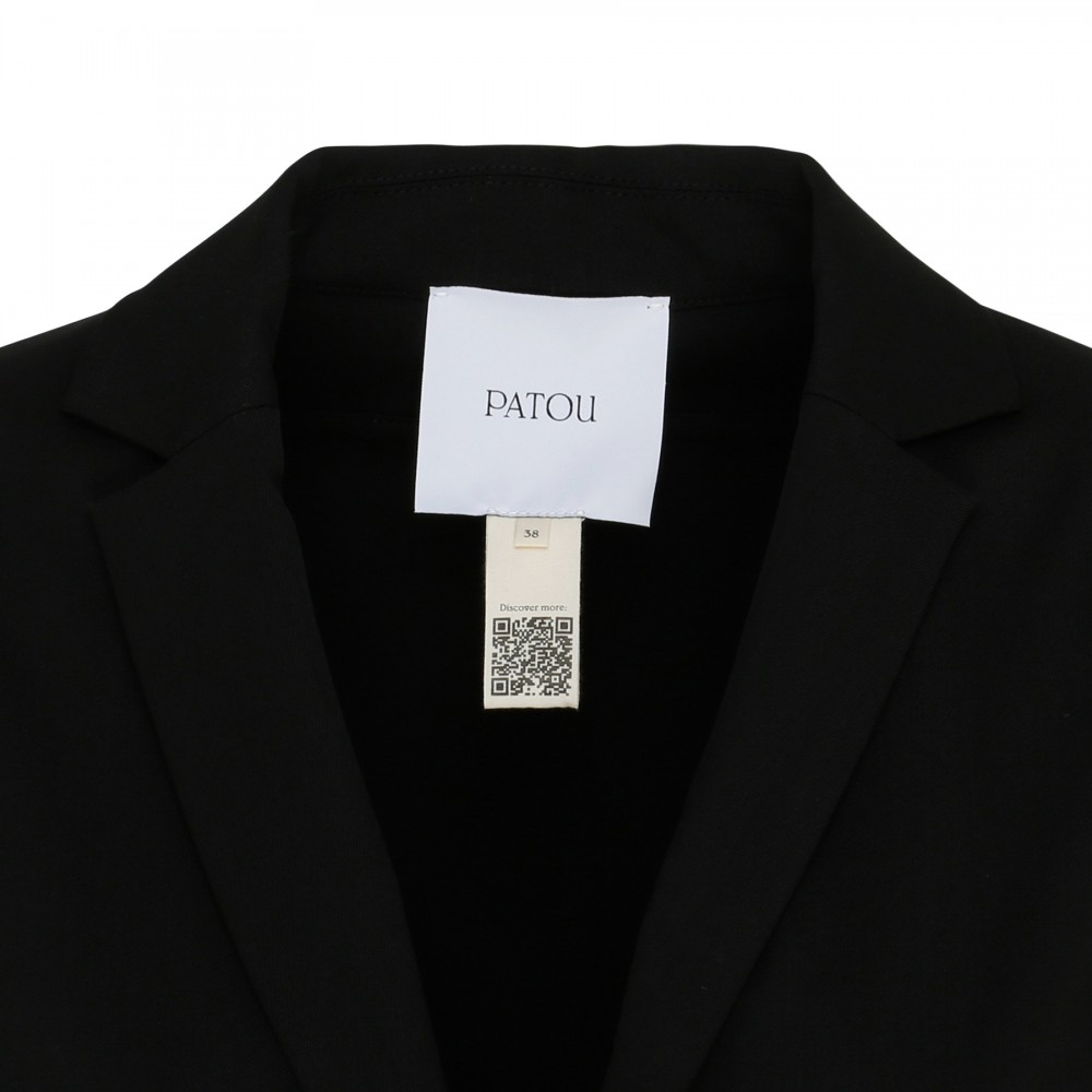 Drawstring wool jacket