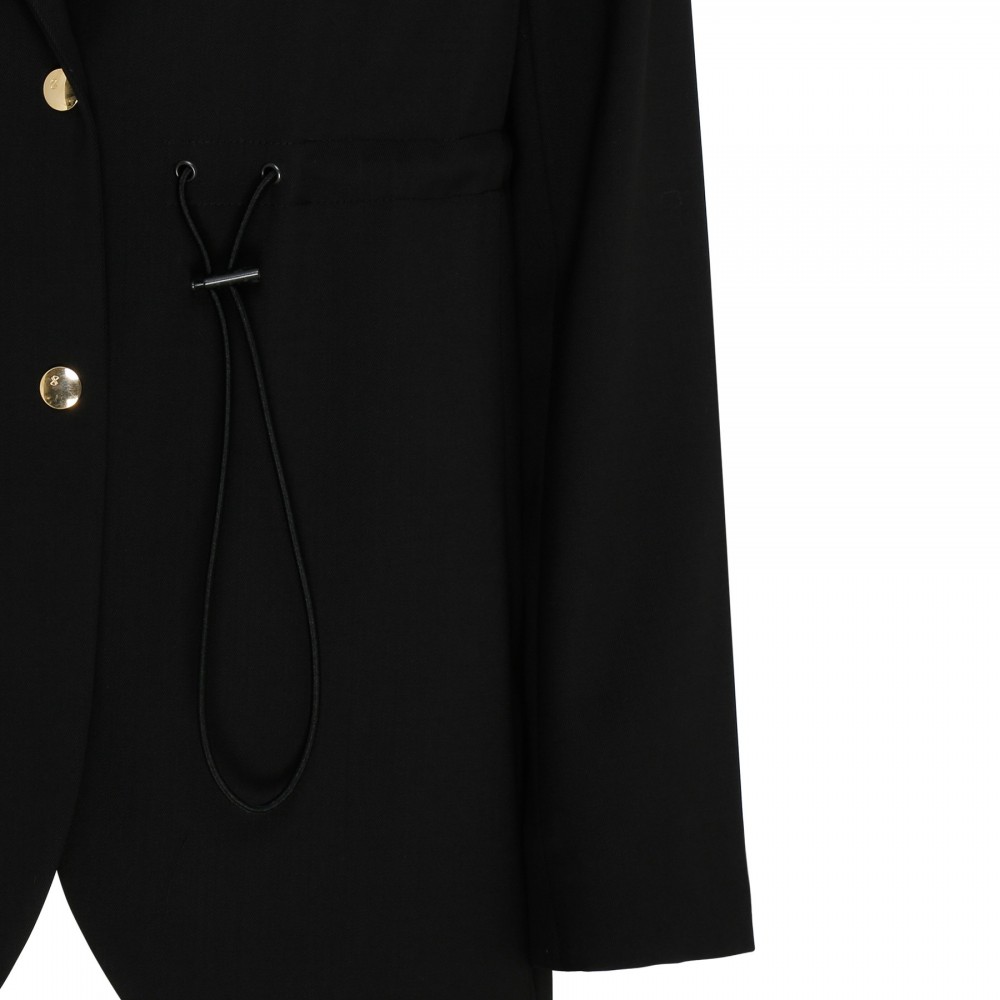 Drawstring wool jacket