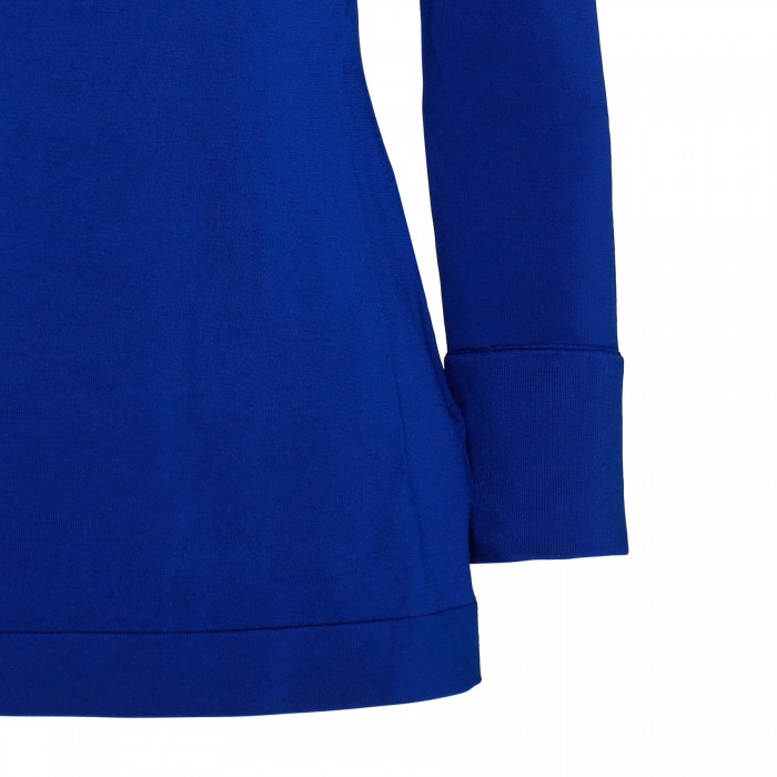 Blue shiny viscose top