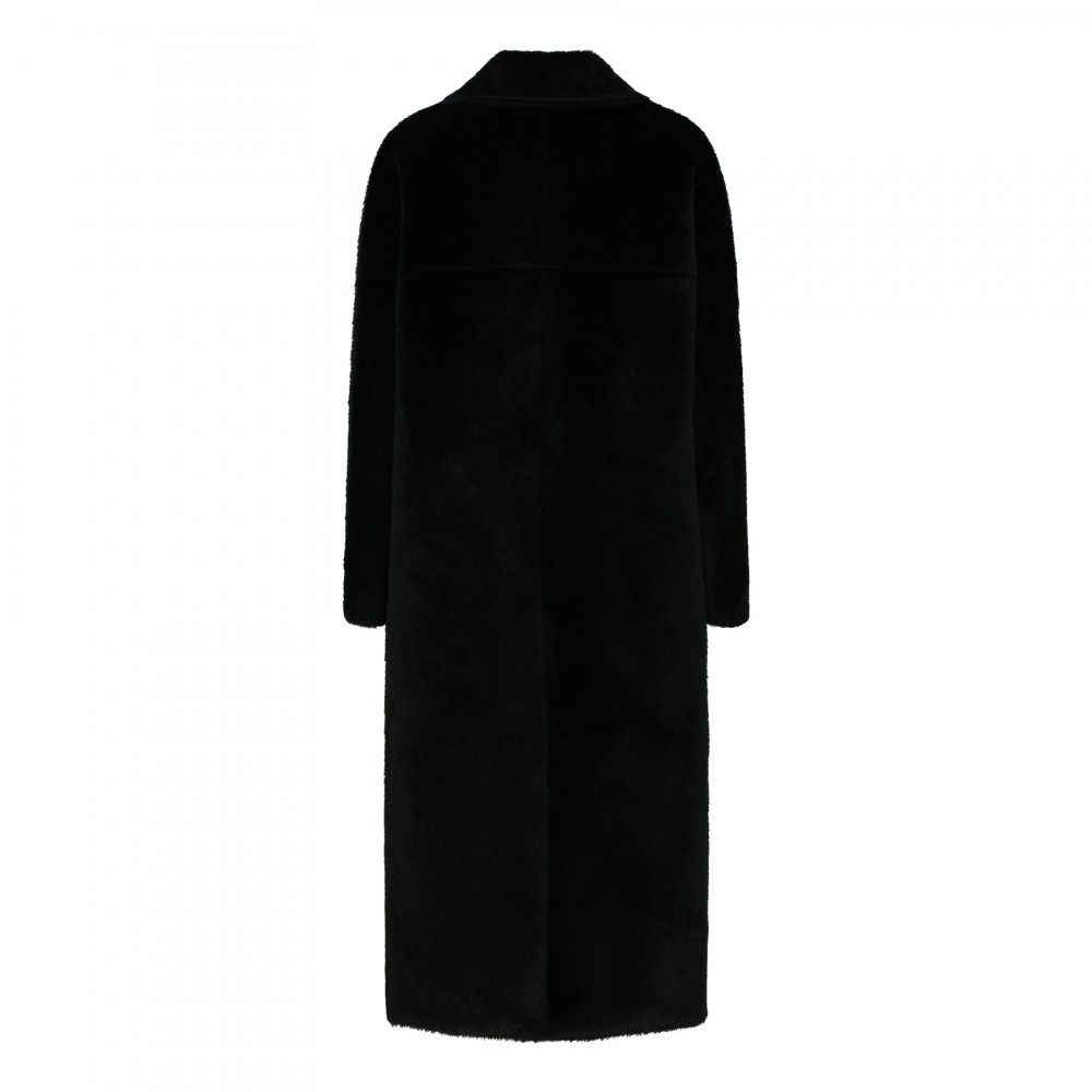 Black alpaca blend coat