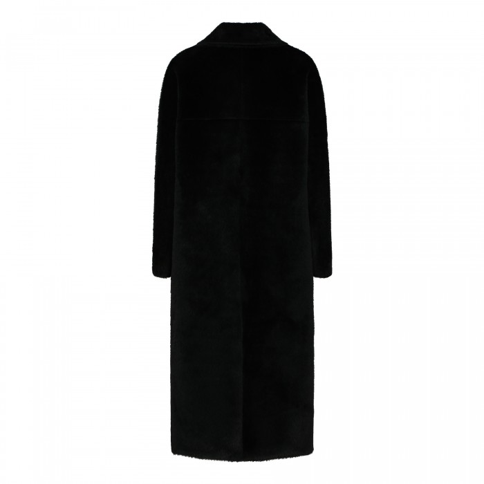 Black alpaca blend coat