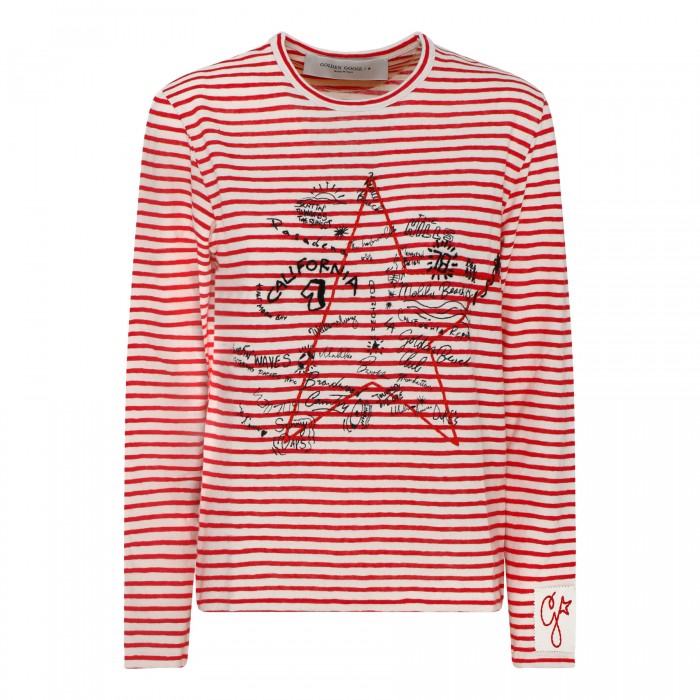 Striped T-shirt with embroidery
