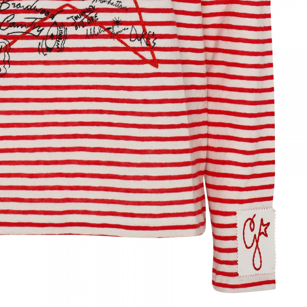 Striped T-shirt with embroidery