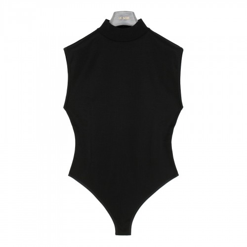 Black shiny knit viscose body