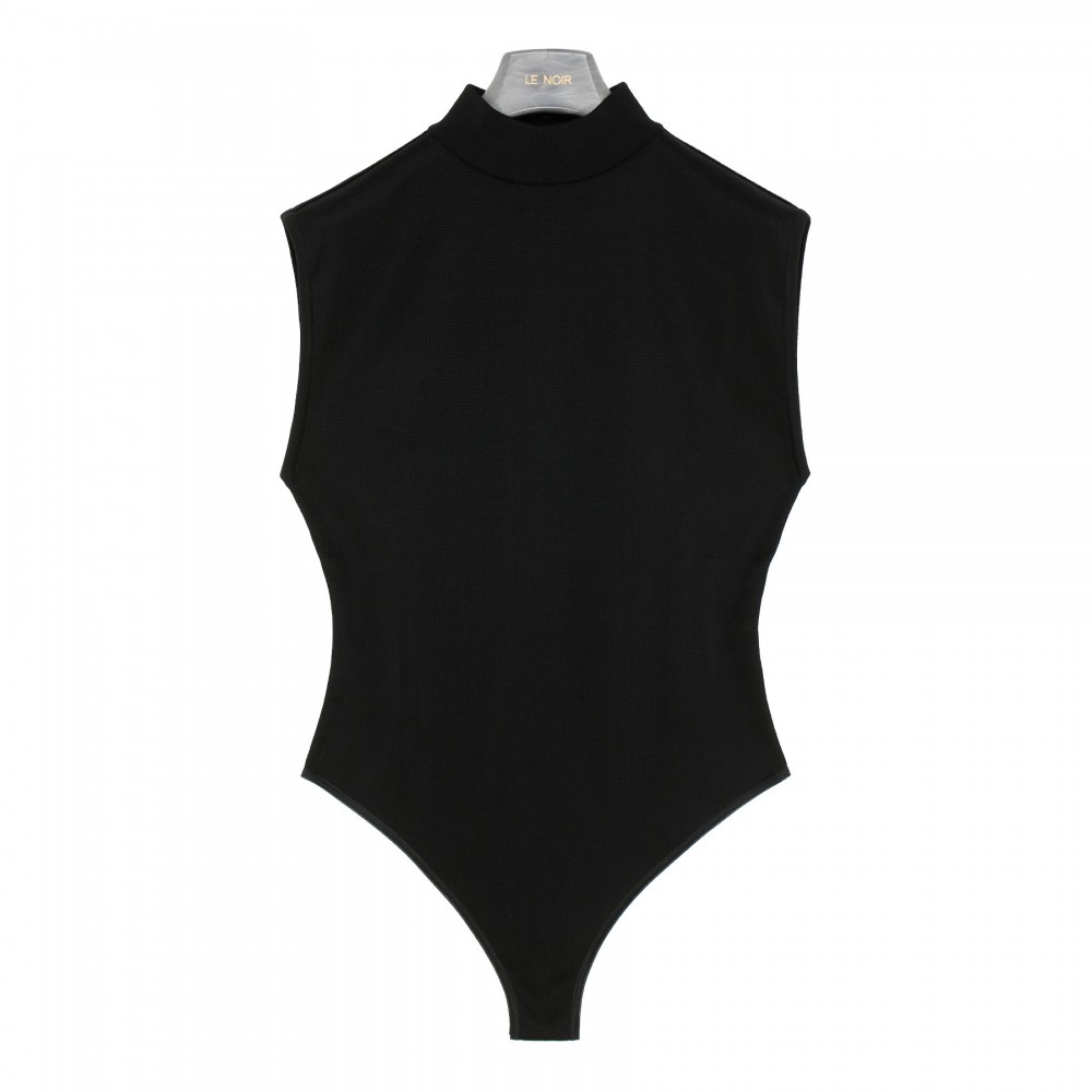 Black shiny knit viscose body