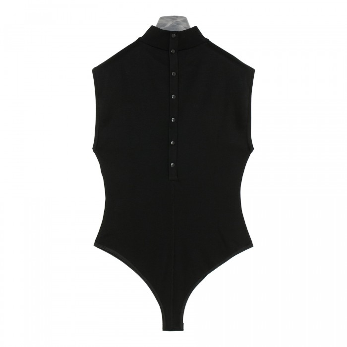 Black shiny knit viscose body