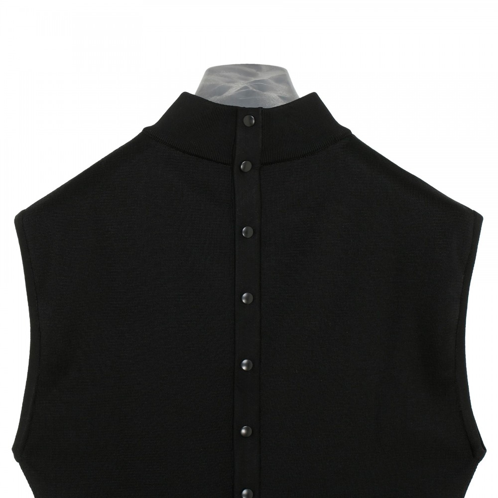 Black shiny knit viscose body