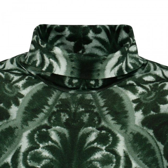 Green abstract print jersey top