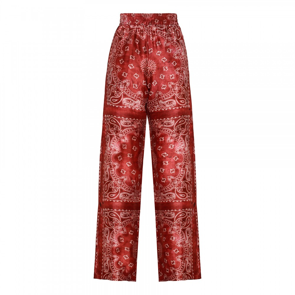Bandana print viscose twill pants