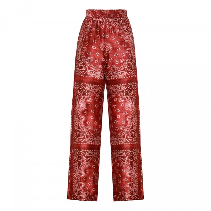 Bandana print viscose twill pants