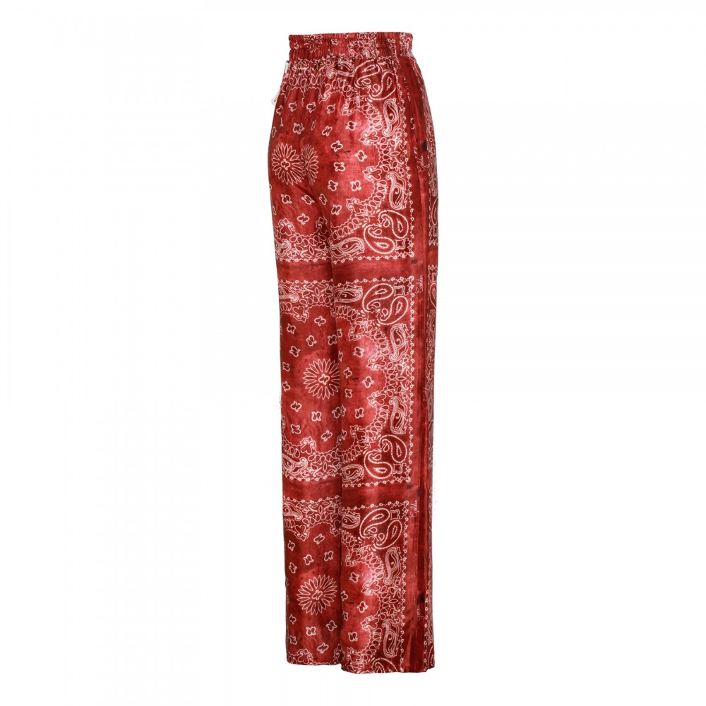 Bandana print viscose twill pants