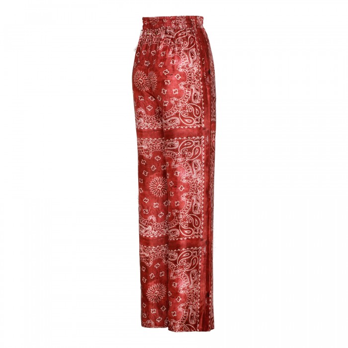 Bandana print viscose twill pants