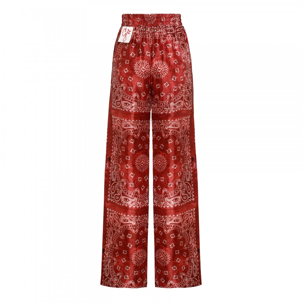 Bandana print viscose twill pants