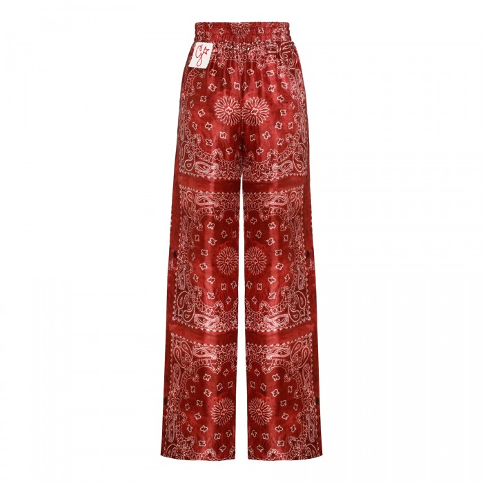 Bandana print viscose twill pants