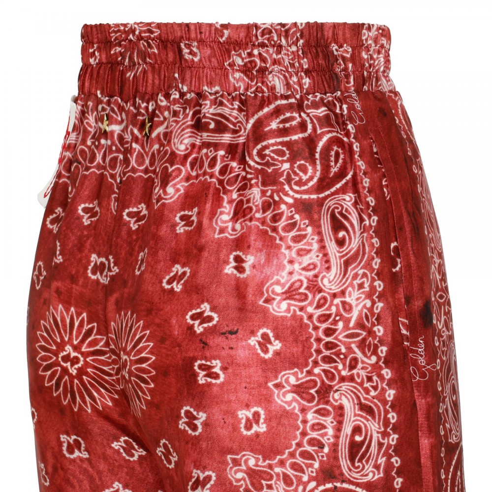 Bandana print viscose twill pants