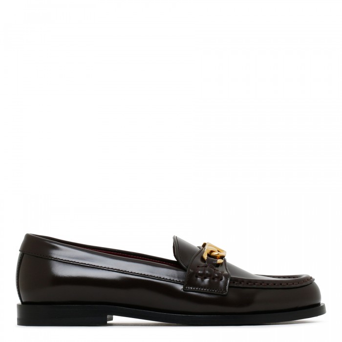 VLogo chain leather loafers