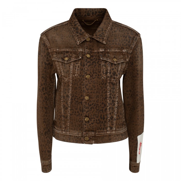 Leopard print denim jacket