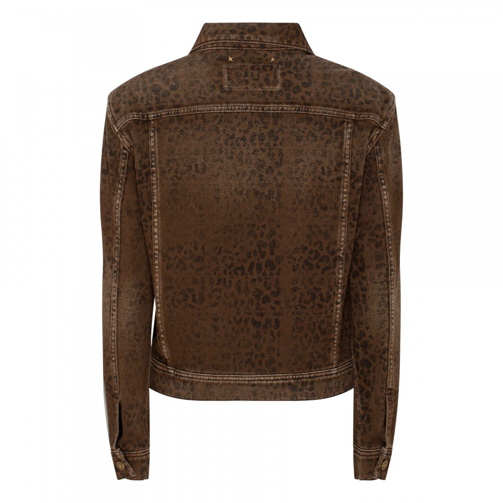 Leopard print denim jacket