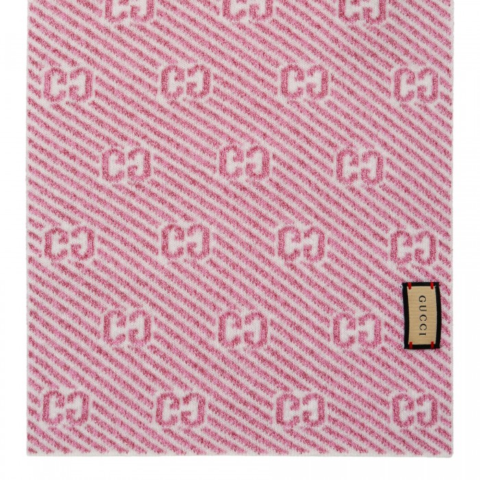 Pink diagonal GG stripe Scarf