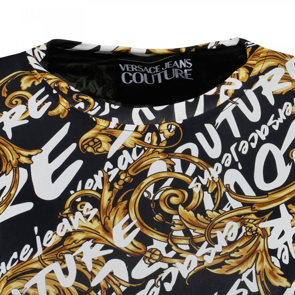 Logo stretch viscose midi dress