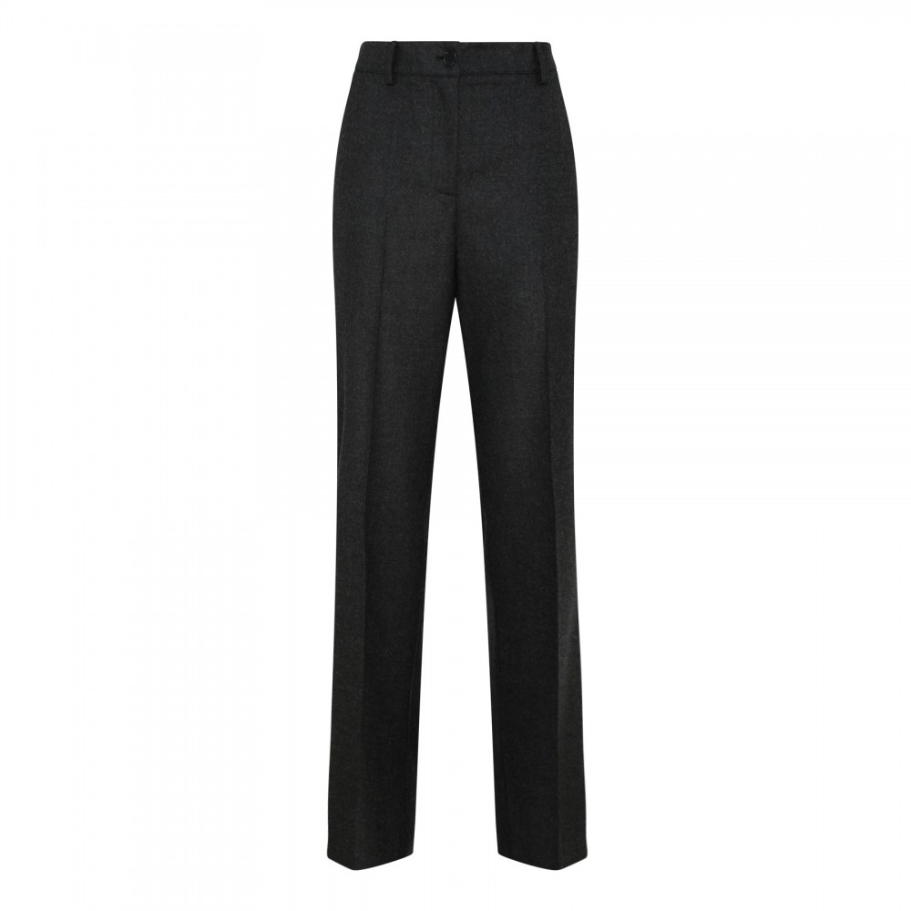 Anthracite wool-blend pants