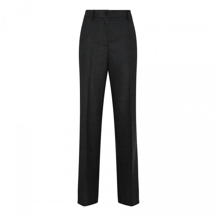 Anthracite wool-blend pants