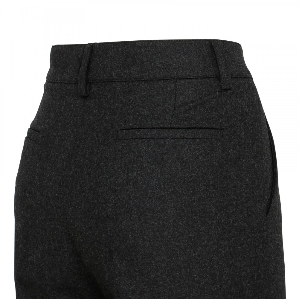 Anthracite wool-blend pants