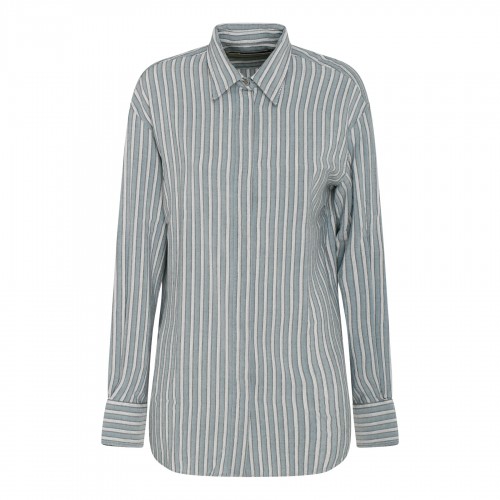 Striped silk viscose shirt