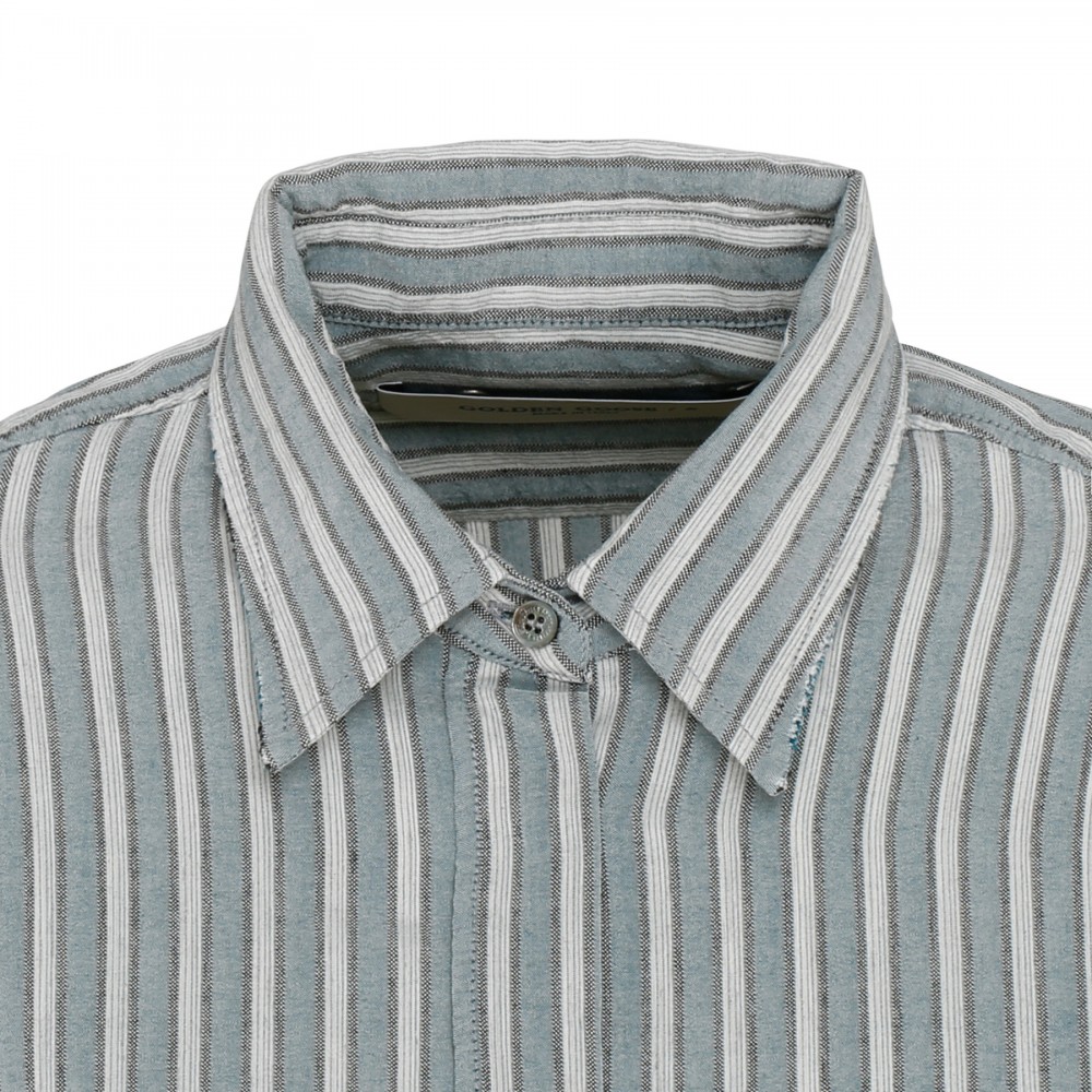 Striped silk viscose shirt