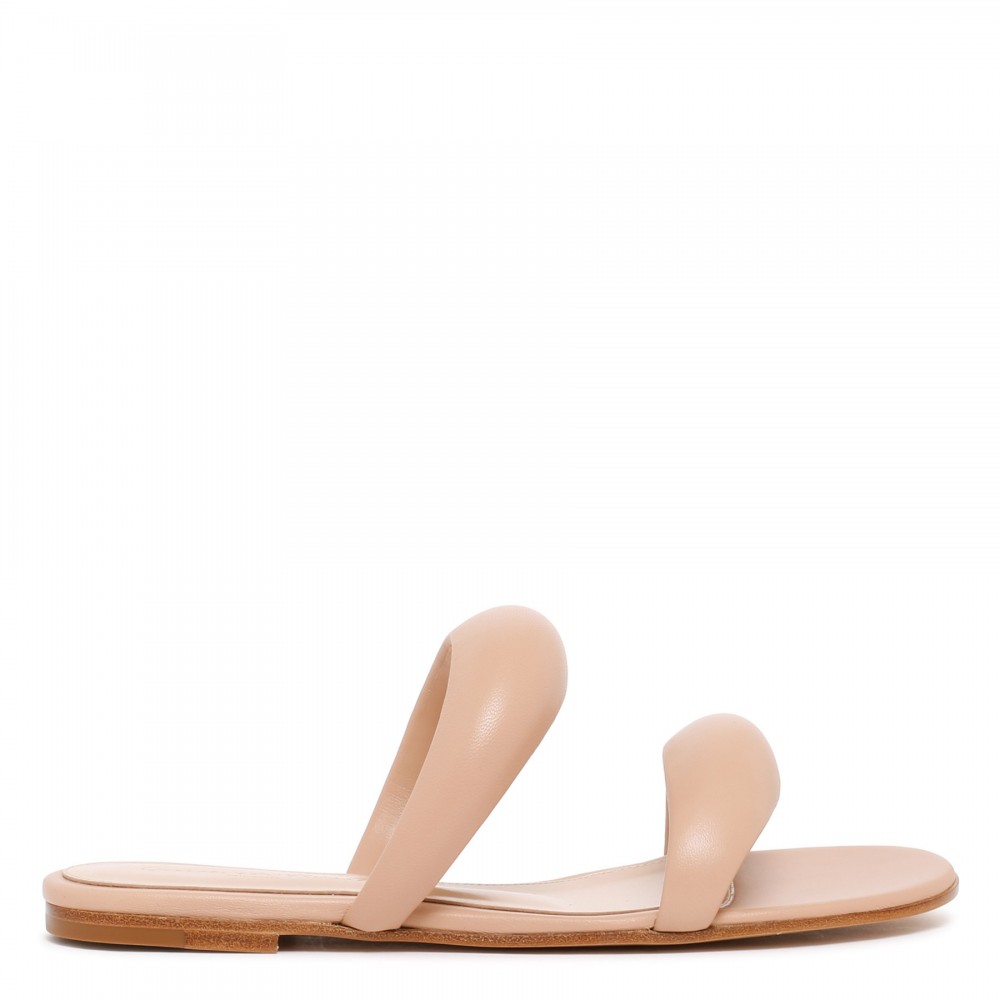 Peach nappa slides