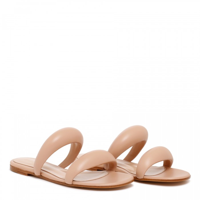 Peach nappa slides