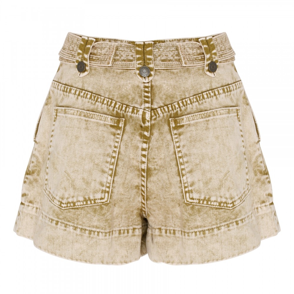 Theta beige denim shorts