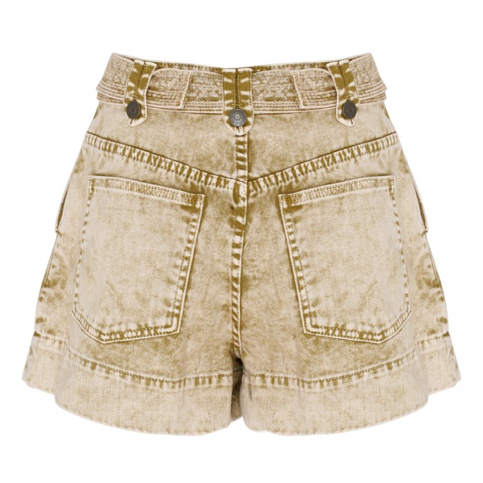Theta beige denim shorts