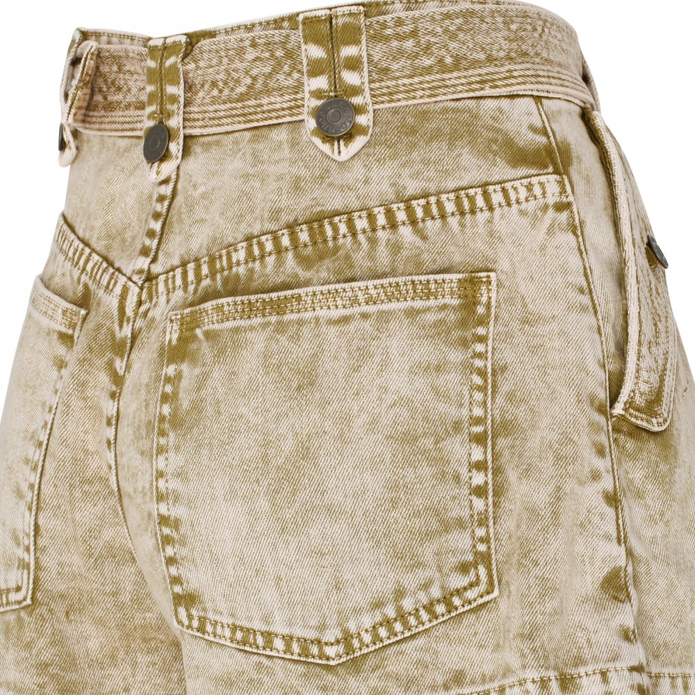 Theta beige denim shorts